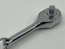 Koken Made in Japan SHORT Full Polish 1/4" Dr.  RATCHET 75mm KEY RING - Cardon Tools