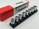 Koken made in Japan Z-series 3/8" Dr. 8 pc ULTRA SHALLOW  Socket Set 8-19 MM 6 Point  RS3400MZ/8 - Cardon Tools