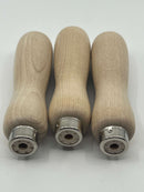 3 New Old Stock 5"  LUTZ Waxed Vermont Birch Hardwood File / tool Handle with Short Ferrule - Cardon Tools