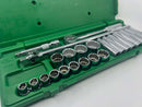 New Old Stock SK Tools USA made SUPERKROME 23 pc 1/2" Socket Set IMPERIAL - Cardon Tools