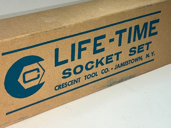 New Old Stock CRESCENT Tool USA Made 10pc 3/8"LIFE-TIME Socket Set c/w Metal Box  