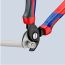 KNIPEX pliers with red and blue handles on a light gray background