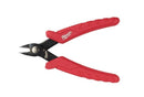 Red and black Milwaukee wire cutters on a white background