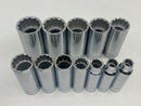 New Old Stock 12 p Set SK S-K USA Made SuperKrome 1/2" Dr. Deep Socket Set 3/8" - 1-1/4"