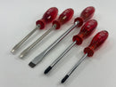 RARE New Old Stock WIHA WEST- GERMANY 5pc SLOT & PHILLIPS Screwdriver Set c/w CHERRY Red Acetate Handles 
