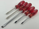RARE New Old Stock WIHA WEST- GERMANY 5pc SLOT & PHILLIPS Screwdriver Set c/w CHERRY Red Acetate Handles 