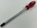HUGE New Old Stock WIHA WEST- GERMANY  8" No. 4 SUPRADRIV ( Pozidriv ) Screwdriver  c/w CHERRY Red Acetate Handle