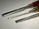 Pristine ASHLEY ILES England 3 piece Bevel Edge Chisel Set 1/4", 1/2" & 3/4" 