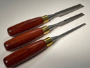 Pristine ASHLEY ILES England 3 piece Bevel Edge Chisel Set 1/4", 1/2" & 3/4" 