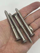 25 New Old Stock 3" Long Heavy Duty Wood Screws 1/2" diameter Slot Head