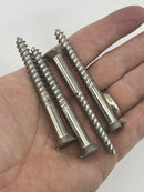 25 New Old Stock 3" Long Heavy Duty Wood Screws 1/2" diameter Slot Head