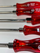 New Old Stock WIHA WEST- GERMANY 5pc SLOT & PHILLIPS Screwdriver Set c/w CHERRY Red Acetate Handles
