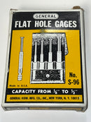 New Old Stock GENERAL Hardware USA Made S-96 Toolmakers Flat Hole Gage 1/8"- 1/2"