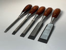 Pristine Un-Used 5 pc  CHESTNUT TOOLS by Lee Valley Perfect Pattern Bevel Edge Chisel Set