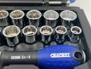 New Old Stock EXPERT by FACOM E031813 - 1/4 and 3/8" Drive 43pc Metric and Imperial Ratchet / Socket set 12pt - Cardon Tools