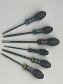 Set of Stanley screwdrivers on a white background