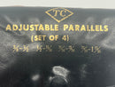 New Old Stock 1980s vintage TC Brand made in Japan 4 pc Adjustable Parallel Set 3/8" to  1 -15/16" Range