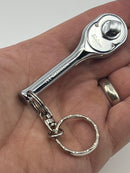 Koken Made in Japan SHORT Full Polish 1/4" Dr.  RATCHET 75mm KEY RING - WORKS ! 