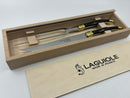 New Old Stock Laguiole Made in France Ebony Handled Carving Boxed Presentation Set