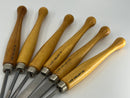 Vintage Lee Valley Tools 6pc Miniature Wood Lathe Turning Tool Set ( Skews, Scrapers, Parting Tool etc) - Discontinued
