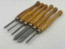 Vintage Lee Valley Tools 6pc Miniature Wood Lathe Turning Tool Set ( Skews, Scrapers, Parting Tool etc) - Discontinued