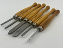 Vintage Lee Valley Tools 6pc Miniature Wood Lathe Turning Tool Set ( Skews, Scrapers, Parting Tool etc) - Discontinued