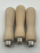3 New Old Stock 5"  LUTZ Waxed Vermont Birch Hardwood File / tool Handle with Short Ferrule 