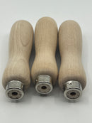 3 New Old Stock 5"  LUTZ Waxed Vermont Birch Hardwood File / tool Handle with Short Ferrule 