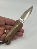Stunning Short Double Edged Hollow Ground Vintage Mike Silvey Short Fixed blade Knife 