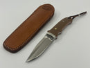 Stunning Short Double Edged Hollow Ground Vintage Mike Silvey Short Fixed blade Knife 