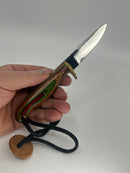 Beautiful Vintage ( 1995)  Hand Made Eric Seguin 3-5/8" Blade Fixed Blade Knife with Sheath Made in Canada
