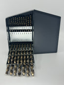 New Old Stock  USA made 26pc 135˚  Split Point M42 Cobalt Drill Bit Set with Heavy Duty Gold Finish