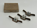 Vintage Aldon USA made Set of 3 Luthiers Miniature Bronze Spokeshaves complete in Box