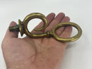 Pair of Unusual Antique Solid Brass Heavy Horse Harness Curly Cue Fittings 5-3/8" Overall