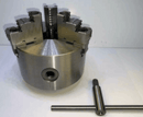 New Old Stock Bison 5" 3 Jaw Scroll Chuck with 2pc Jaws 1-1/2" 8tpi for South Bend Lathe - Cardon Tools
