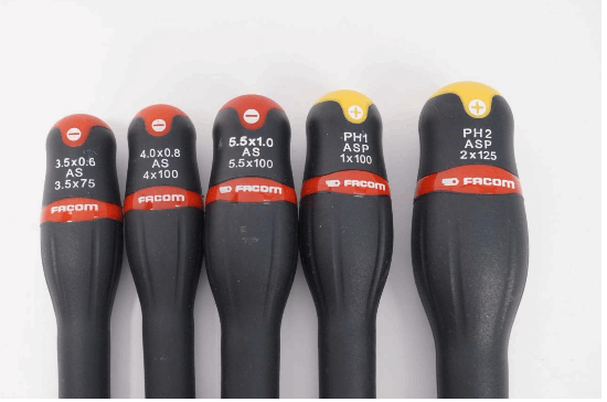 Facom Professionel 5 Piece Screwdriver Set Philips + Slotted. Made in FRANCE 