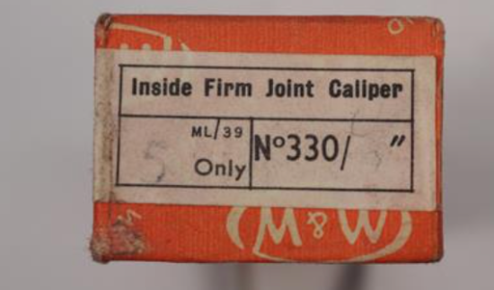 New Old Stock Moore & Wright 3" Inside Firm Joint Caliper. No330. British Made