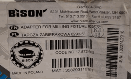 Bison 3 Mt 5" Lathe Backplate Chuck Adapter for Rotary Table Mill Fixture