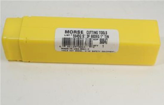 Morse Cutting Tools USA 1" Solid Carbide TiN Coated 60° Helix 3 Flute End Mill 90647