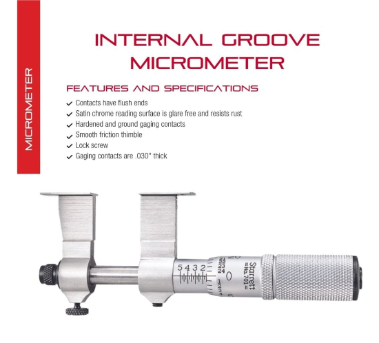 Starrett 1.50-2.50" 701B INTERNAL GROOVE Micromete
