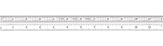 Starrett 12" Full-Flexible 4R Steel Rule with Inch Grad. 8ths, 16ths, Quick-Reading 32nds, 64ths