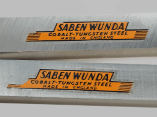 2 Saben Wunda UK Made Cobalt-Tungsten HSS Lathe Cutter Tool Bit 1/2" x 3/8" x 4"