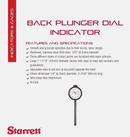 Starrett 650B5 Back Plunger DIAL INDICATOR .001" Grad. with DEEP HOLE ATTACHMENT - Cardon Tools