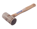 Mallet with wooden handle and textured head on a white background, branded 'Vaughan'.