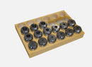 RapidHold 15pc High Precision Collet Set ER40 Style 1/8" to 1" 0.0004" TIR TS1728187 - Cardon Tools