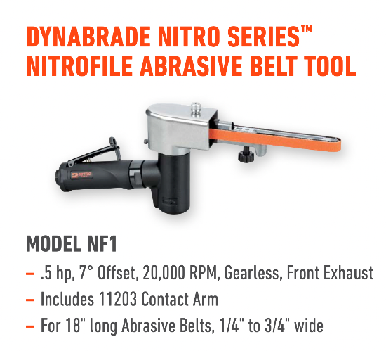 Dynabrade NF1: Nitrofile Pneumatic Abrasive  Belt grinder Sander Tool 