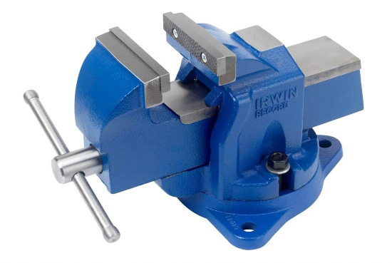 Irwin  Record 4" Workshop Bench Vice With Anvil, Swivel Base Vise