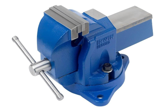 Irwin  Record 4" Workshop Bench Vice With Anvil, Swivel Base Vise
