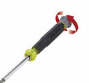 Screwdriver with a black handle and green accents on a white background