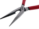 Pair of pliers with red handles on a white background